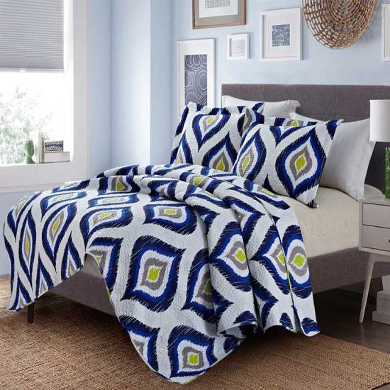 King Size Confortabil Printed Sherpa Reverse Quilts Cuverturi
