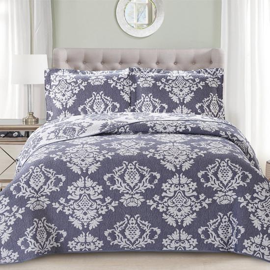 cxmicrotex Set de lenjerie de pat Jacquard Damask Purple