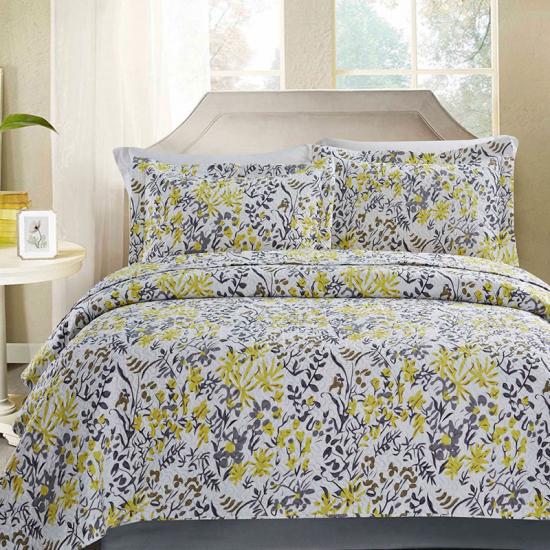 Quilt cu ultrasunete cxmicrotex cu imprimare cu frunze galbene